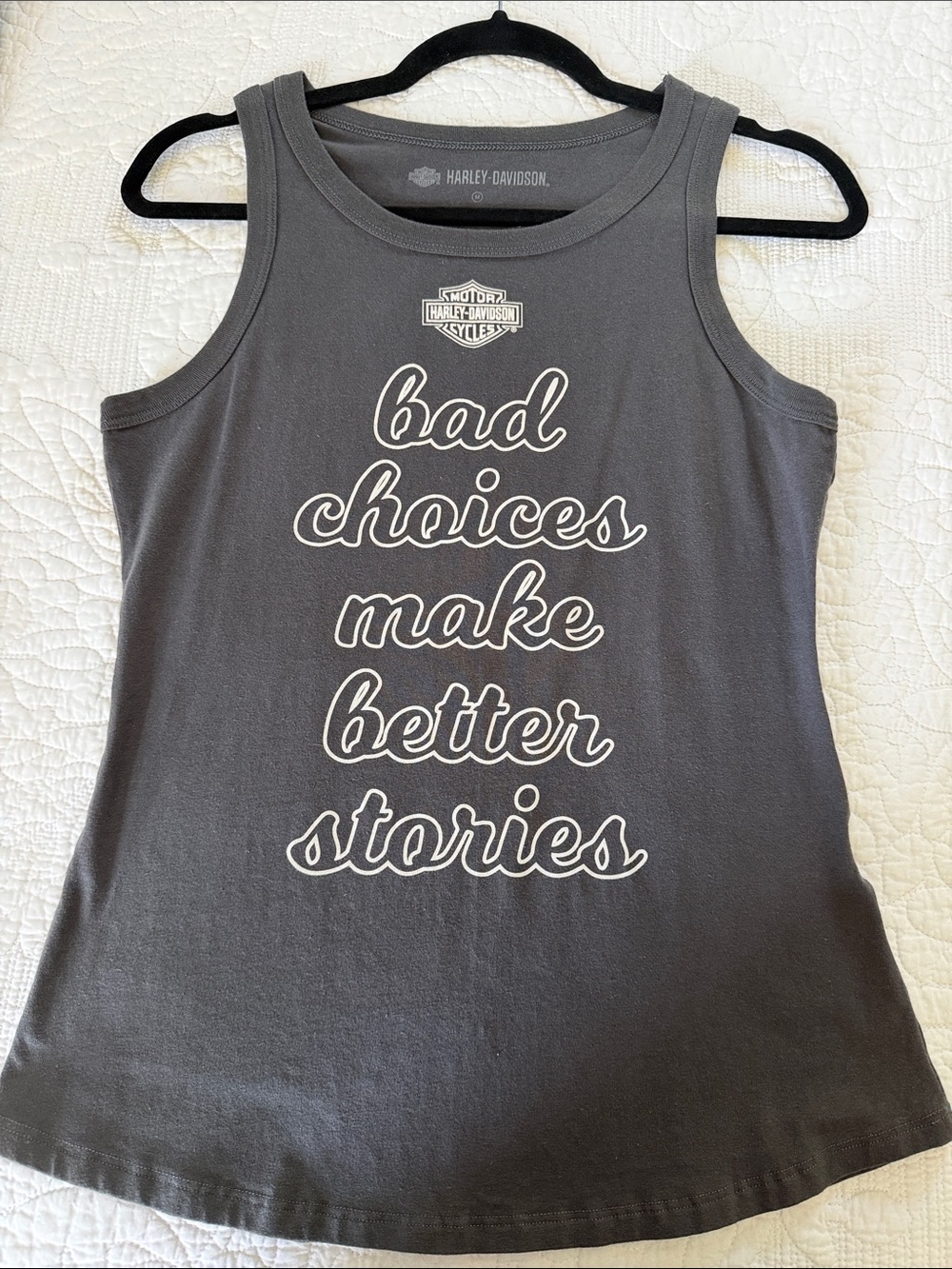 Harley-Davidson Gray Kids Tank Top with White Script Graphic